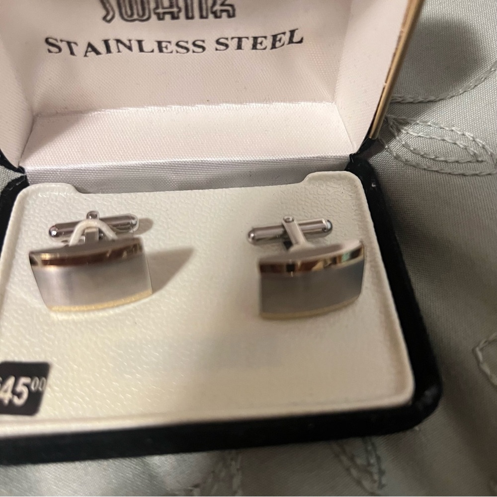 SWANK Silver Cuff Links Polished Elegance